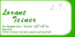 lorant teiner business card